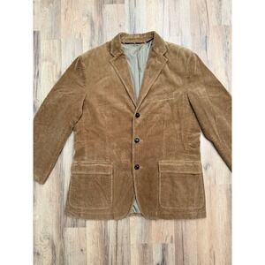 J.Crew Men's Corduroy Blazer Tan Elbow Patches 100%‎ Cotton Size L